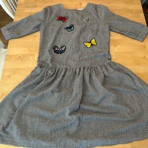 Crimson And Clover Butterfly Seersucker shift Dress Gingham size large